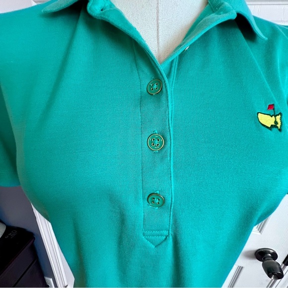 Peter Millar Masters Performance Tech Teal Green Golf Polo Shirt Women’s Medium - Picture 4 of 12